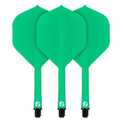 Shot Flight Deck One Piece Dart Flight and Shaft System Green In Between