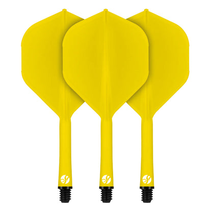 Shot Flight Deck One Piece Dart Flight and Shaft System Yellow Medium