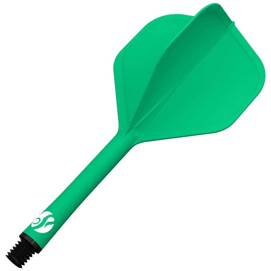 Shot Flight Deck One Piece Dart Flight and Shaft System Green Medium