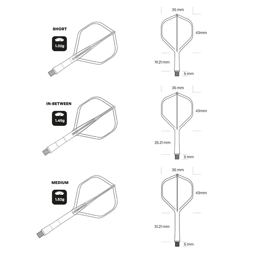 Shot Flight Deck One Piece Dart Flight and Shaft System Yellow Short