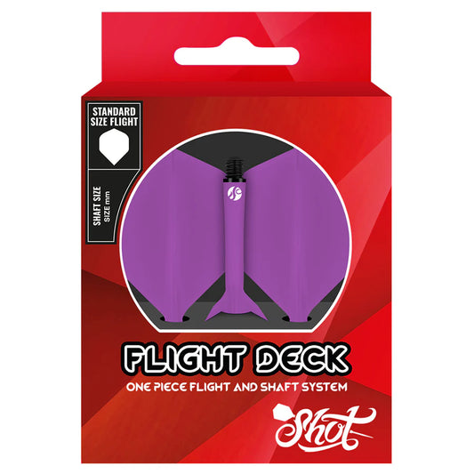 Shot Flight Deck One Piece Dart Flight and Shaft System Purple Medium