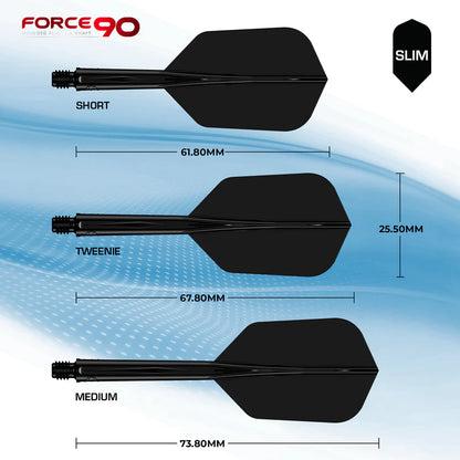 Mission Force 90 - Molded Flight & Shaft System - Black - Slim Tweenie