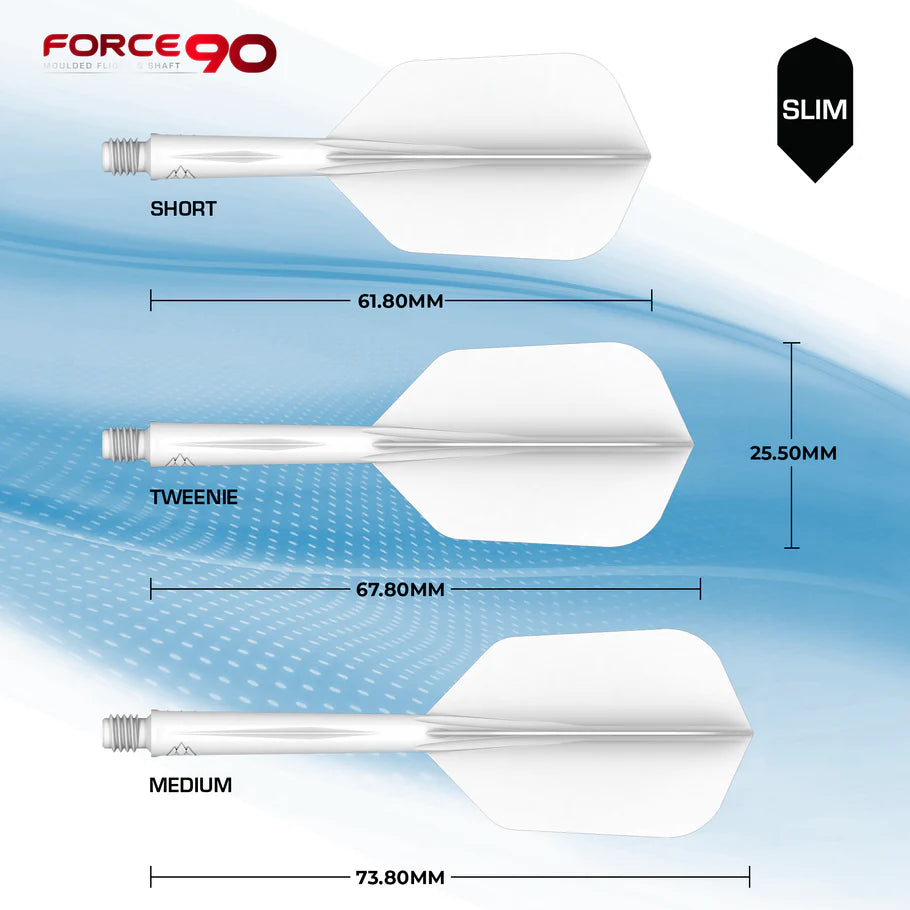 Mission Force 90 - Molded Flight & Shaft System - White - Slim Short