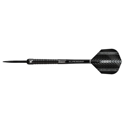 Harrows Supergrip Black Edition - Steel Tip Darts - 90% Tungsten - 23g