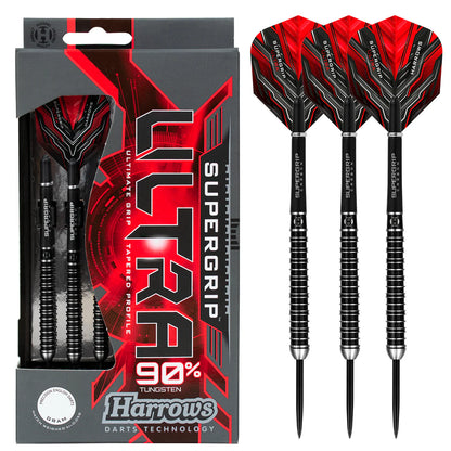 Harrows Supergrip Ultra - Steel Tip Darts - 90% Tungsten - 23g