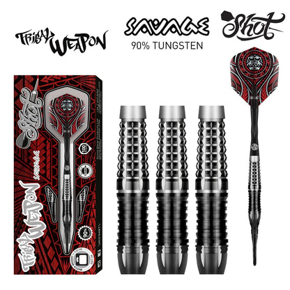 Shot Tribal Weapon Savage Soft Tip Dart Set-90% Tungsten-18gm