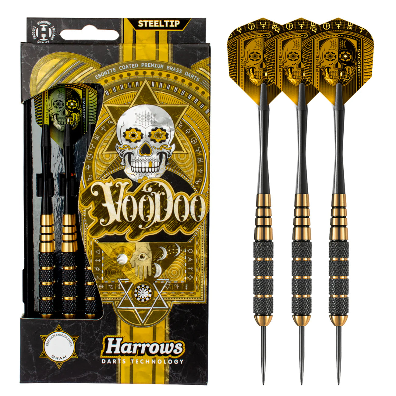 Harrows VooDoo - Steel Tip Darts - Brass - 21g