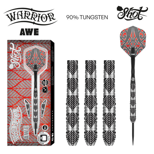 Shot Warrior Awe Steel Tip Dart Set-90% Tungsten-26gm