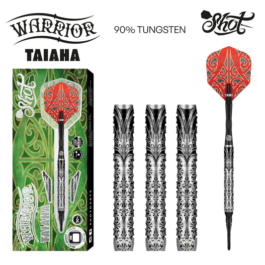 Shot Warrior Taiaha Soft Tip Dart Set-90% Tungsten-18gm