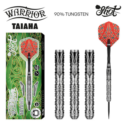 Shot Warrior Taiaha Steel Tip Dart Set-90% Tungsten-28gm