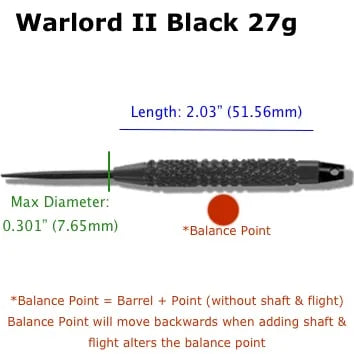 Voks Darts Warlord II Black – EL-C Steel Tip 24g