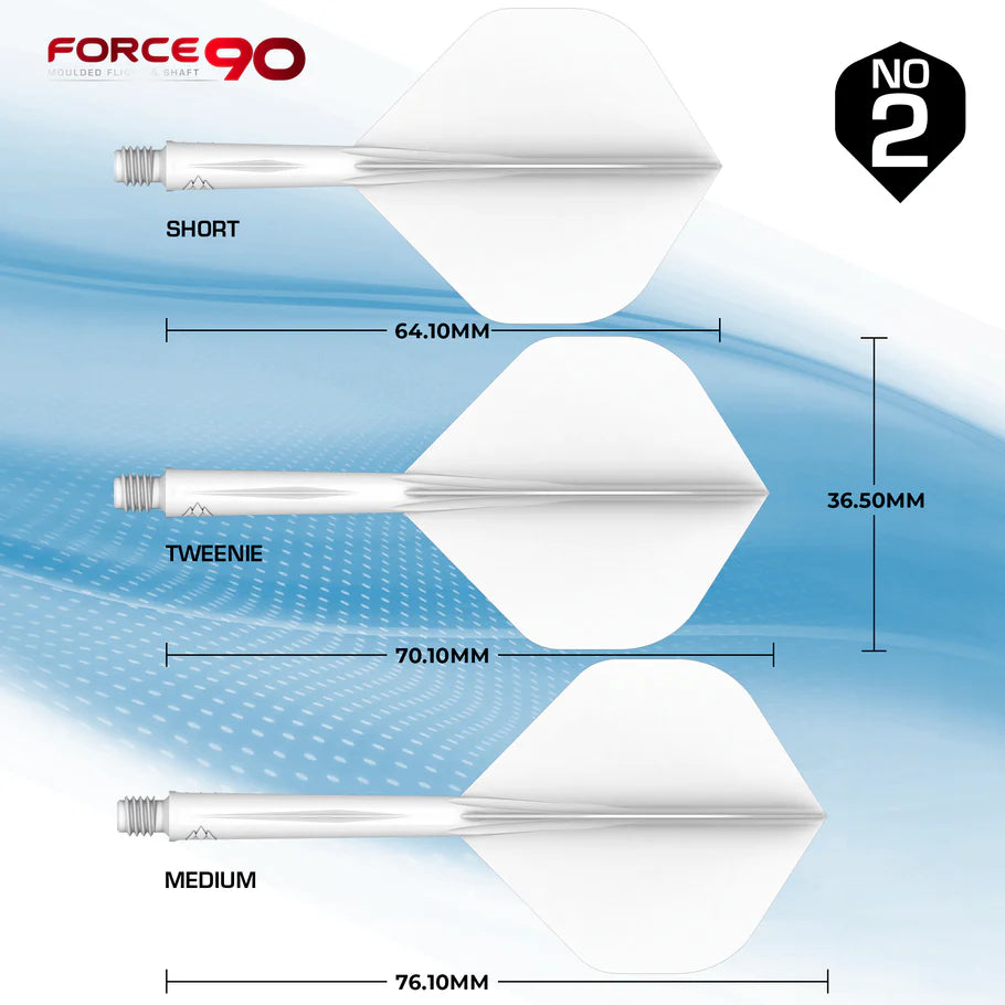 Mission Force 90 - Molded Flight & Shaft System - White - Standard No2 - Tweenie