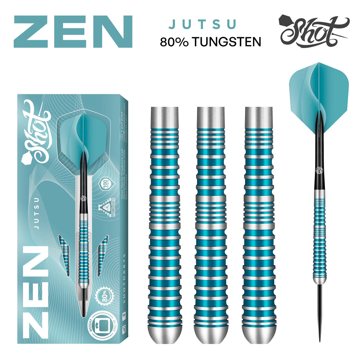 Shot Zen Jutsu Steel Tip Dart Set-80% Tungsten-25gm