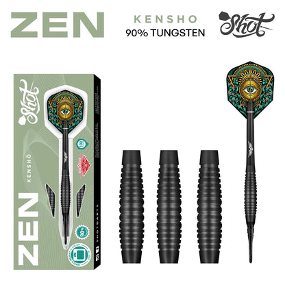 Shot Zen Kensho Soft Tip Dart Set-90% Tungsten-18gm