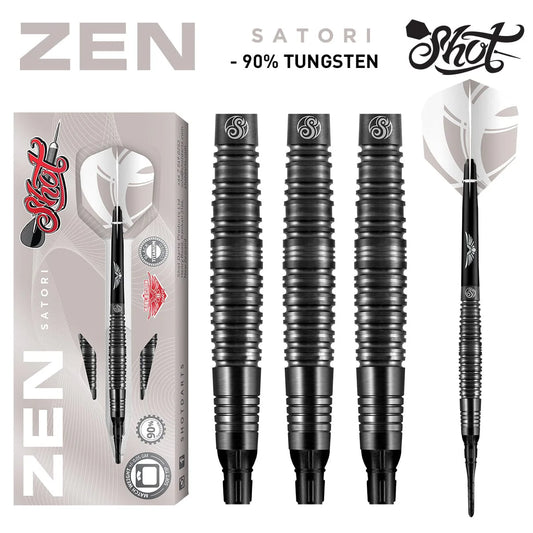 Shot Zen Satori Soft Tip Dart Set-90% Tungsten-18gm