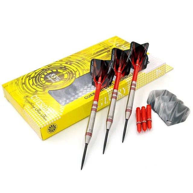 CUESOUL Glory 26 gram Red Lines & Red Shaft 85% Tungsten Steel Tip Dart Set