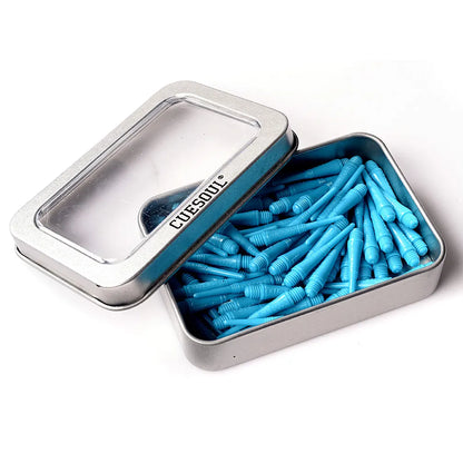 CUESOUL Soft Tip Darts Points 2BA Thread Pack of 100 in Tin - Blue