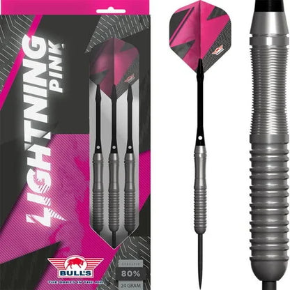 Bull's NL Lightning Pink 80% Tungsten 26 gram Steel Tip Dart Set