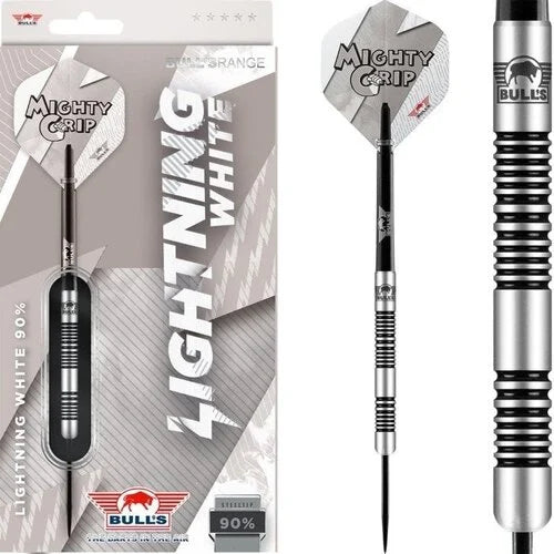 Bull's NL Lightning White 90% Tungsten 25 gram Steel Tip Dart Set