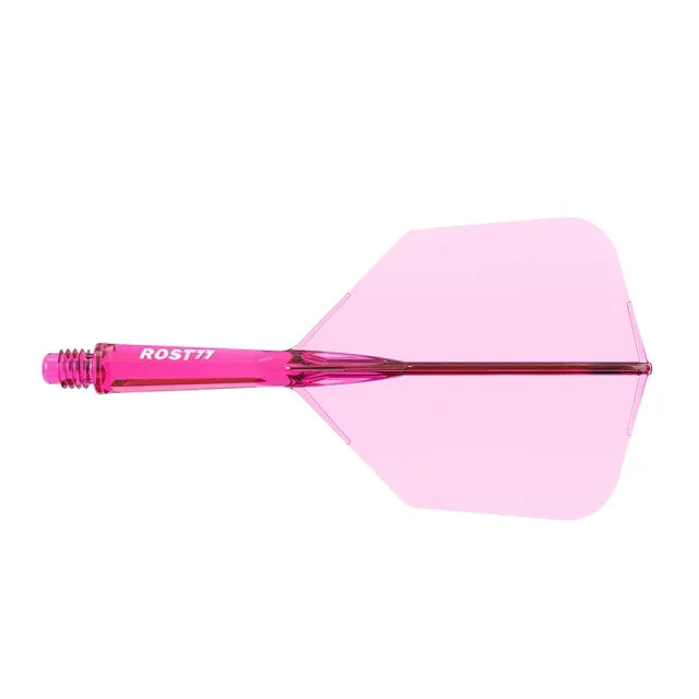 CUESOUL ROST 77 Integrated Dart Shaft & Flight - Big Wing Shape - Short - Transparent Pink