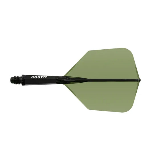 CUESOUL ROST 77 Integrated Dart Shaft & Flight - Big Wing Shape - Short - Transparent Dark Green