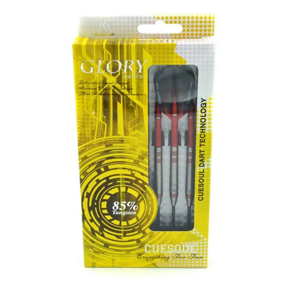 CUESOUL Glory 26 gram Red Lines & Red Shaft 85% Tungsten Steel Tip Dart Set