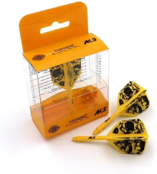 CUESOUL ROST AK5 Integrated Dart Shaft & Flight - Big Wing Shape - Medium - Skulls Yellow