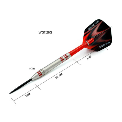 CUESOUL Glory 26 gram Red Lines & Red Shaft 85% Tungsten Steel Tip Dart Set