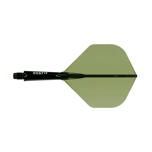 CUESOUL ROST 77 Integrated Dart Shaft & Flight - Big Standard Shape - Long - Transparent Dark Green