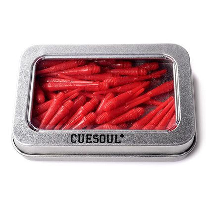 CUESOUL Soft Tip Darts Points 2BA Thread Pack of 100 in Tin - Red