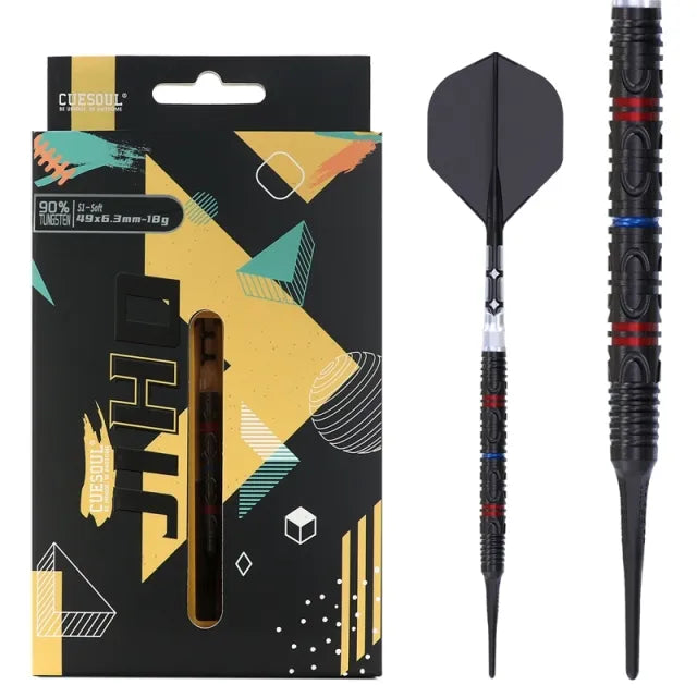 CUESOUL JIHO S1 18 gram 90% Tungsten Soft Tip Dart Set w/ ROST T19 Flight