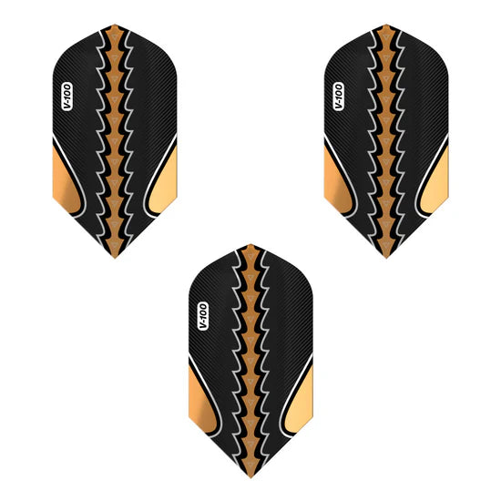 Viper Black Flux Dart Flights Slim Gold