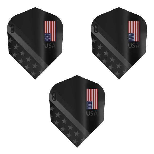 Viper V-100 Dart Flights Standard American Flag Monochrome USA