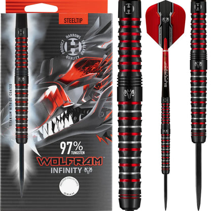 Harrows Wolfram Infinity - Steel Tip Darts - 97% Tungsten - 21g