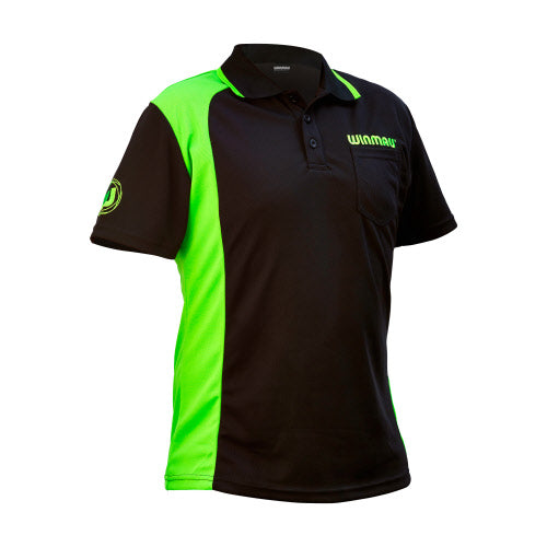 Winmau Wincool 2 Dart Shirt - Black/Green - Double Extra Large (2XL)