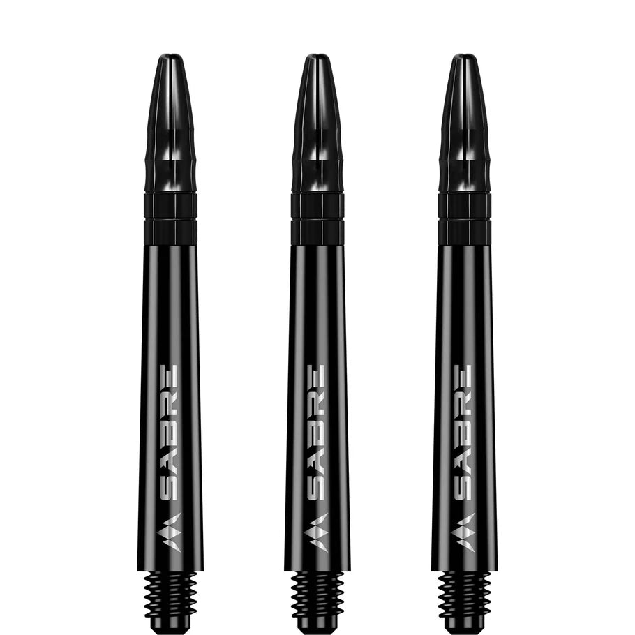 Mission Sabre Shafts - Polycarbonate Dart Stems - Black - Black Top - Tweenie Plus