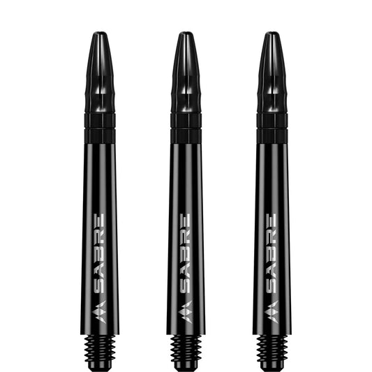 Mission Sabre Shafts - Polycarbonate Dart Stems - Black - Black Top - Tweenie Plus