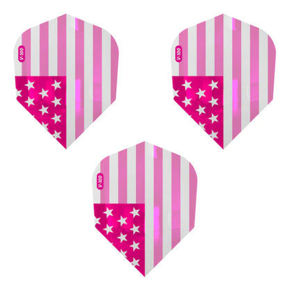 Viper V-100 Dart Flights Standard American Flag Pink Metallic Traditional