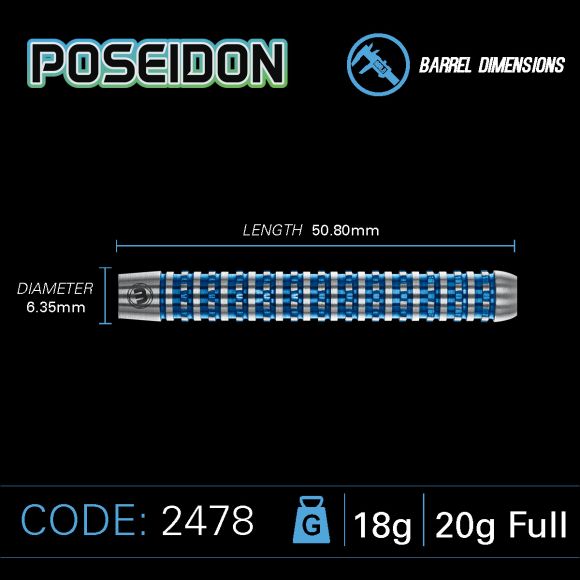 Poseidon 18 gram barrel/20 gram full 90% Tungsten alloy SOFT TIP