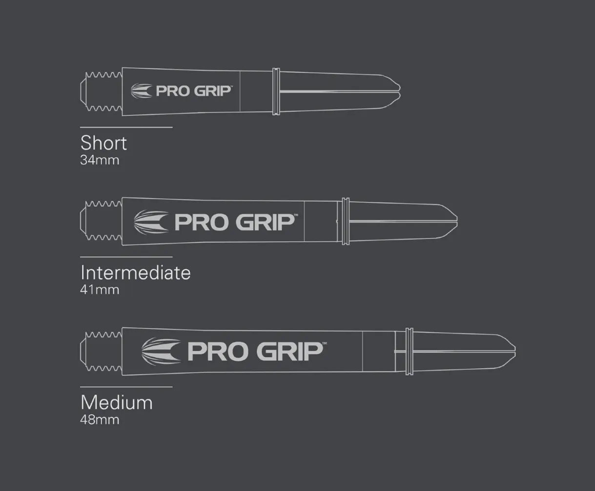 Target Pro Grip Nylon Spinning Dart Shafts Medium Clear (3 Sets)