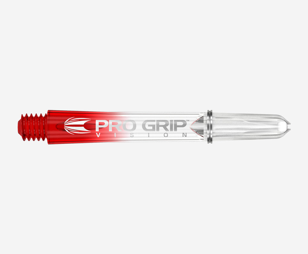 Target Pro Grip Vision Dart Shafts Medium Clear Red (3 Sets)