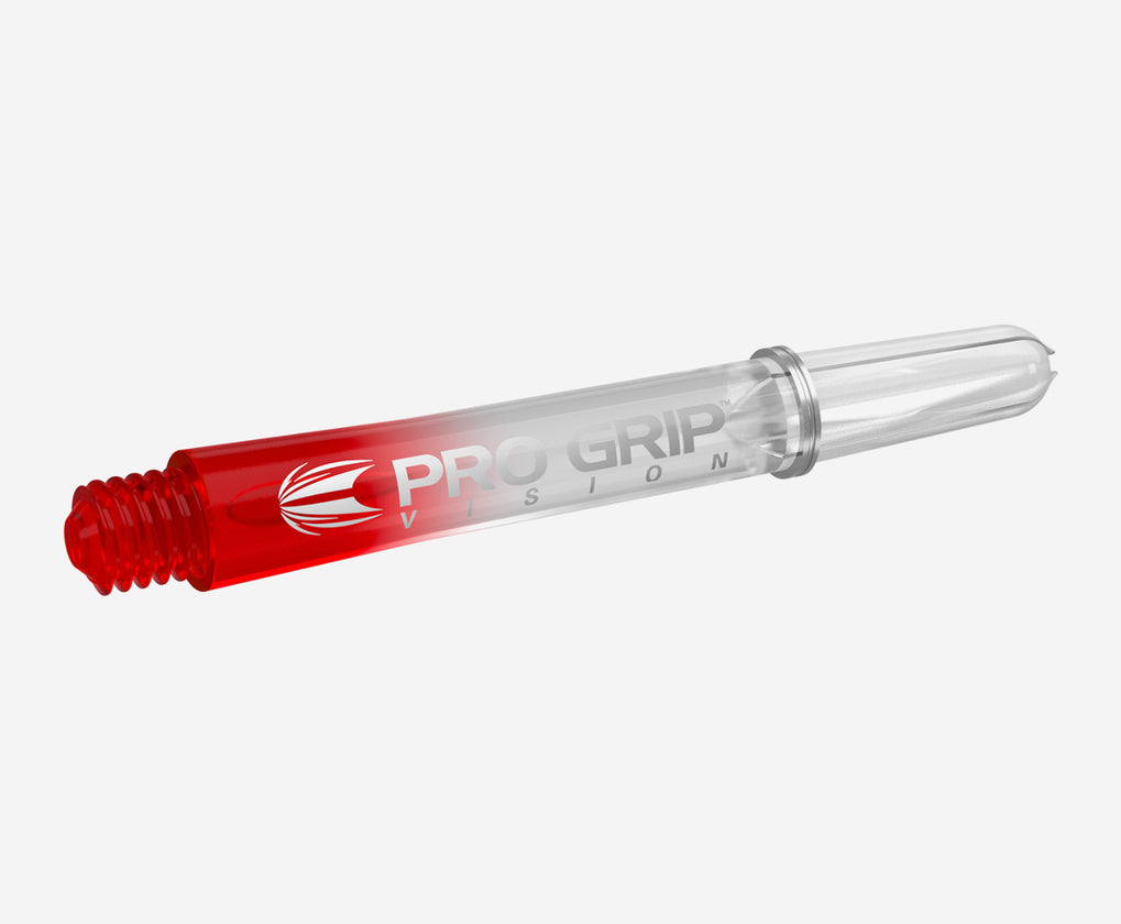 Target Pro Grip Vision Dart Shafts Medium Clear Red (3 Sets)