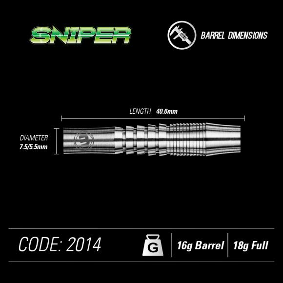 Sniper 18 gram 90% Tungsten alloy SOFT TIP