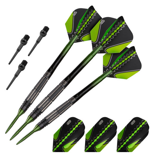 Viper Black Flux 90% Tungsten Steel or Soft Tip Conversion Darts Green 20g