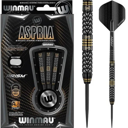 Winmau Aspria Steel Tip Dart Set 23 gram 95%/85% Tungsten alloy Dual Core technology