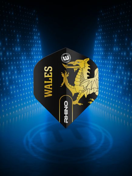 Winmau Rhino Black & Gold Flag - Wales Extra Thick Standard