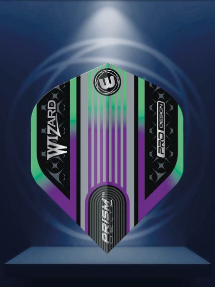 Winmau Specialist Players Prism Delta Wizard Rainbow & Silver Flight Standard